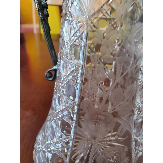 Glass Antique Cut Crystal Figural Barware Carafe For Sale - Image 7 of 10