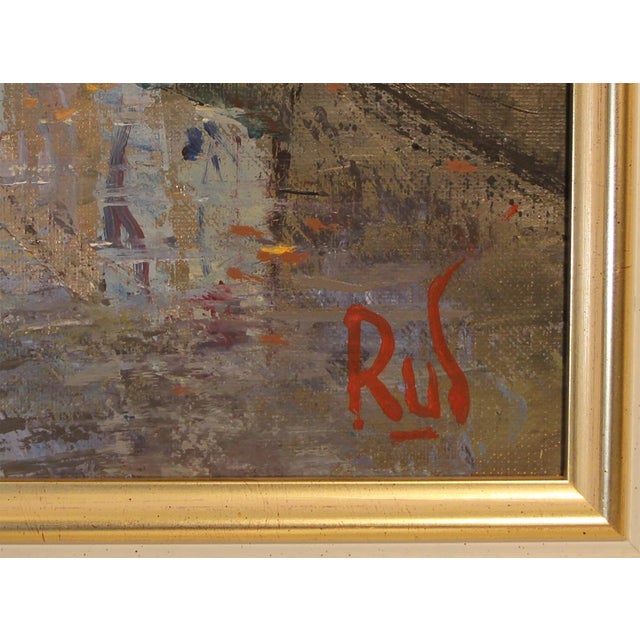Antonio Rus, Paris Riverbank Street Scene, 21st Century, Oil on Canvas, Framed For Sale - Image 7 of 11