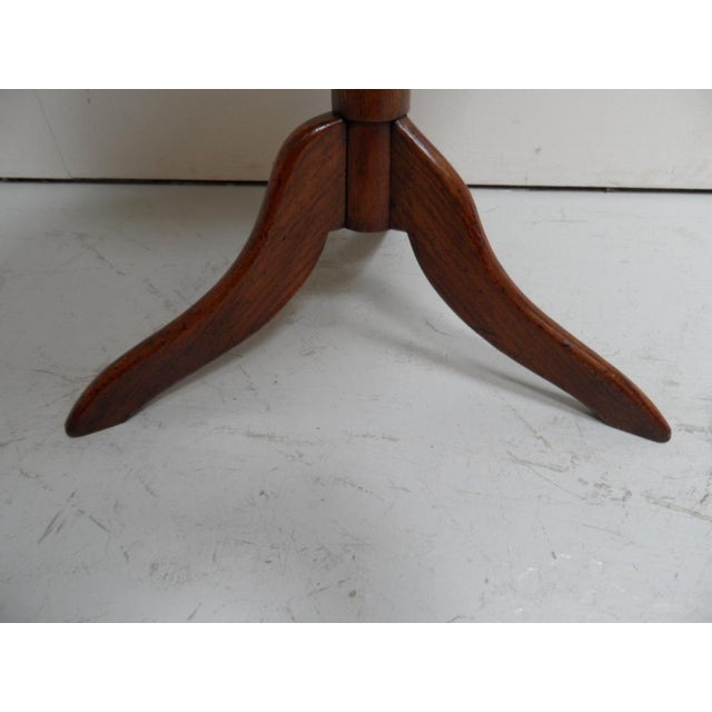 Brown Antique Round Tilt Top Sidetable For Sale - Image 8 of 11