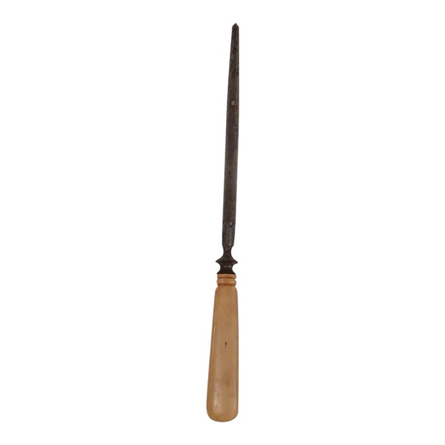 Metal Butchers Steel Knife Sharpener Honing Rod Wood Grain Style Handle 5101b For Sale
