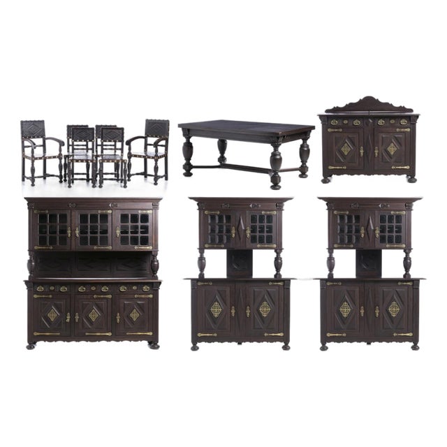 Dining Room Furniture in Chestnut, Set of 16 For Sale