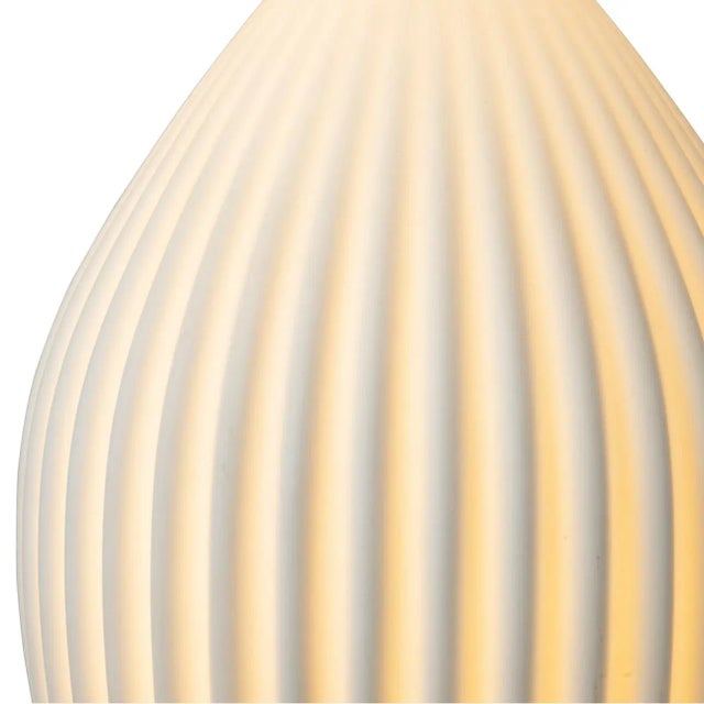 Santa Clara Bone Porcelain Table Lamp With Nightlight - 30", Weathered Brass and Walnut, 4-Way Rotary Switch For Sale In Los Angeles - Image 6 of 12