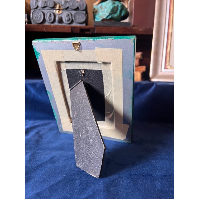 Grand Tour style intaglio of Emperor Hadrian in Faux malachite frame. The intaglio has a painted wood base, hangs on the...