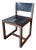 BDDW Square Dining Chair in Black Walnut With Dark Mulled Leather For Sale