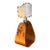 Vintage Mid-Century Modern Wood and Metal Stirrup Table Lamp For Sale