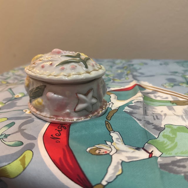 Vintage Coastal Porcelain Trinket Box For Sale - Image 9 of 9