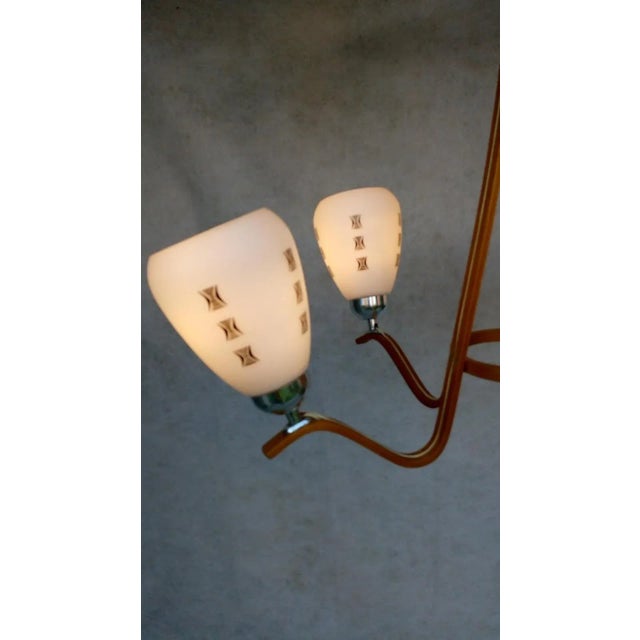 1970s Wooden Chandelier, 1970s For Sale - Image 5 of 16