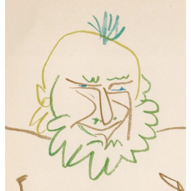 Pablo Picasso Pablo Picasso, Bearded Old Man and Seated Nude (or Vieil homme barbu et nu assise), Lithograph, 1954 For Sale - Image 4 of 8