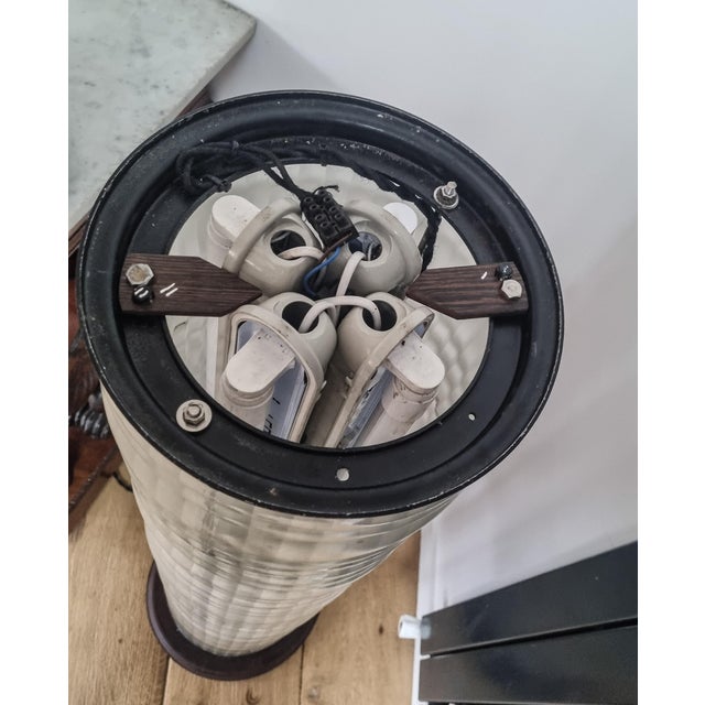 Wood Holophane Light Column, 1970s For Sale - Image 7 of 10