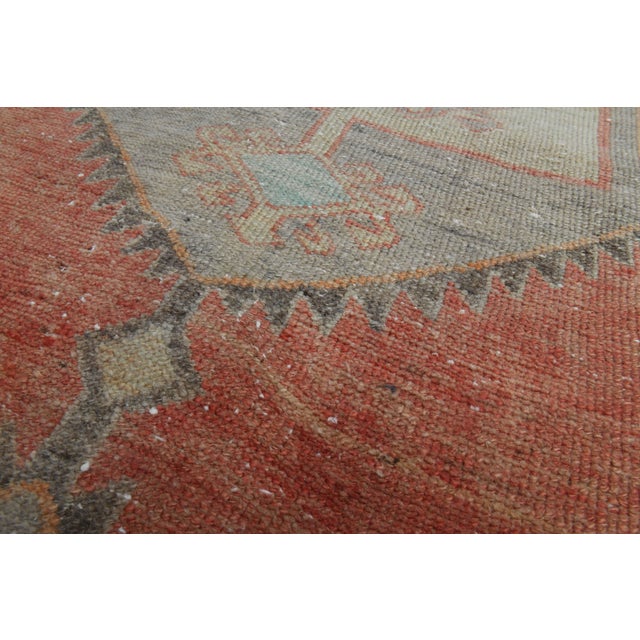 1970s Vintage Handmade Wool Cotton Red Area Rug For Sale - Image 10 of 11