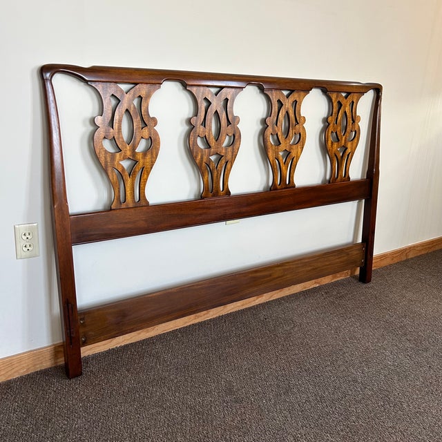 Red 1980s Henkel-Harris Mahogany Queen Size Headboard Only For Sale - Image 8 of 9