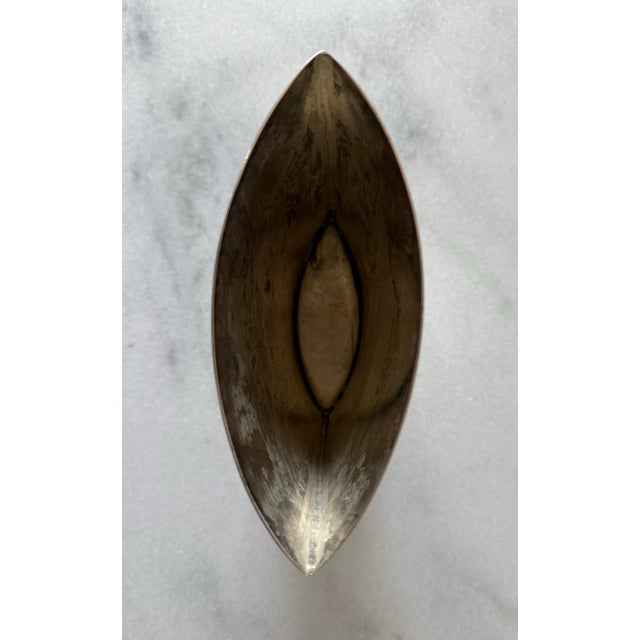 Silver Mid Century Modernist Silver Metal Vase For Sale - Image 8 of 9