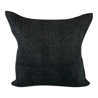 20 x 20 Hemp Pillow Turkish Cushion Natural Grayish Black Pillow Cushion Cover For Sale