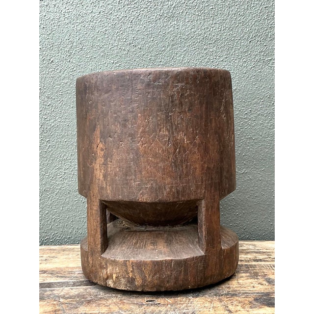 Coffee Vintage Wooden Pestle Pot For Sale - Image 8 of 12