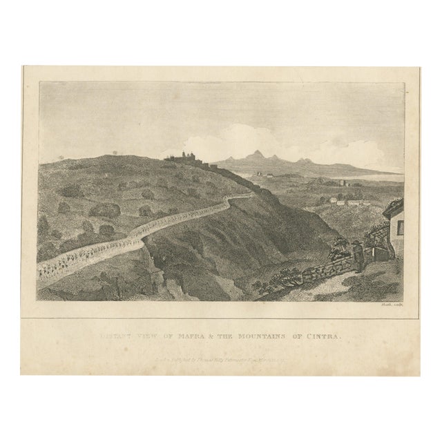 Heath, Distant View of Mafra and Sintra, Peninsular War, 1817, Engraving For Sale