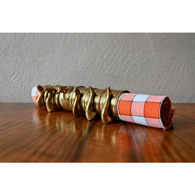 Metal Art Deco Brass Napkin Rings with Animal Motifs, 1960s, Set of 6 For Sale - Image 7 of 7