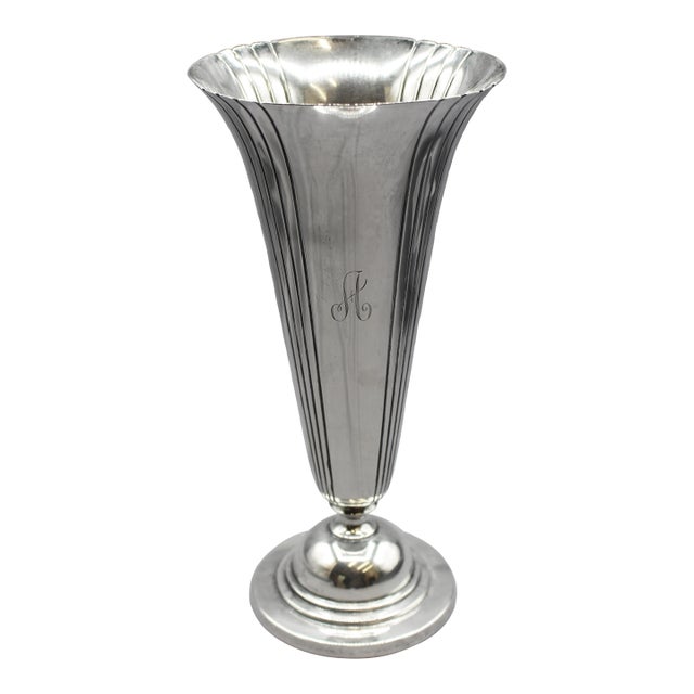 Art Deco Period Sterling Silver Rose Vase by the Watson Company For Sale