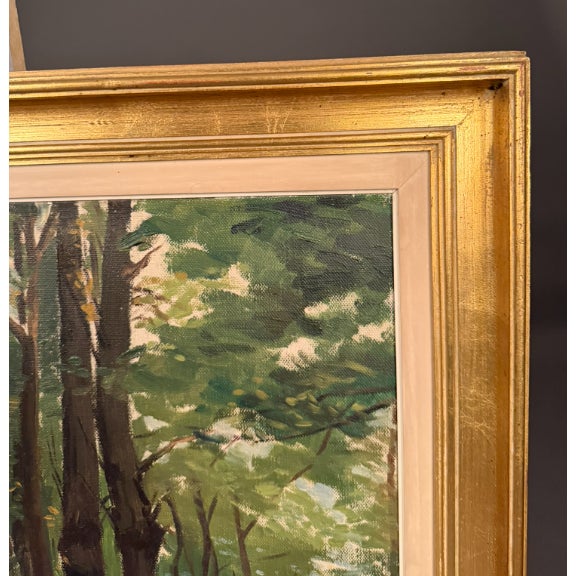 Impressionist Antique Impressionist Country Path Landscape Oil Painting, Signed M. Pell, Circa 1920 For Sale - Image 3 of 11