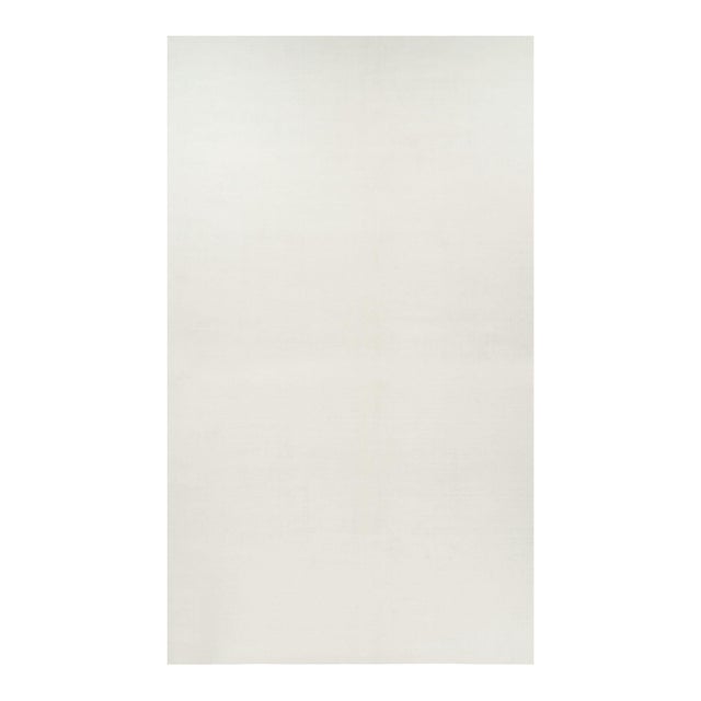 Rug & Kilim’s Oversized Contemporary Textural Solid Rug in White Tones-14x24 For Sale