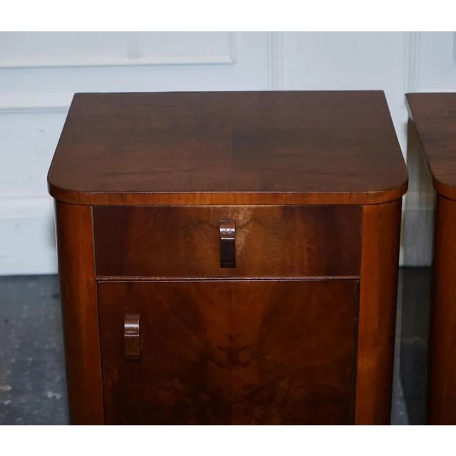 Art Deco Burr Walnut Nightstands, 1930s, Set of 2 For Sale - Image 6 of 17