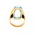 Contemporary H.Stern Blue Topaz 18k Yellow Gold Rectangle Shape Ring, Size 8 For Sale - Image 3 of 5