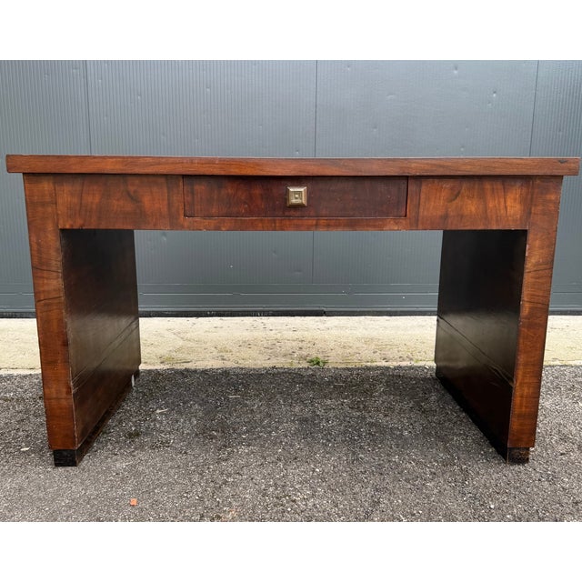 Wood Vintage Walnut Burl Desk, 1930s For Sale - Image 7 of 7