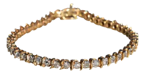 The Zambrano: Ladies 14K Yellow Gold 1.35CTW Diamond S Chain Tennis Bracelet