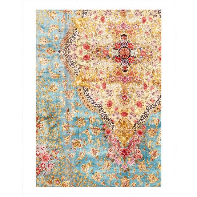 Persian Qum Design Viscose on a cotton foundation with a medallion This rug has a dense, soft pile, and excellent quality,...