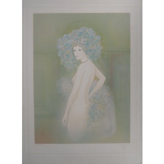 Guy Ribes, Nu aux fleurs, Nude, Lithograph For Sale