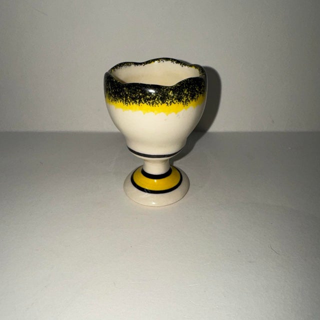 Off-white Vintage HenRiot Quimper Faience Pottery Teapot & Coordinating Egg Cup For Sale - Image 8 of 8