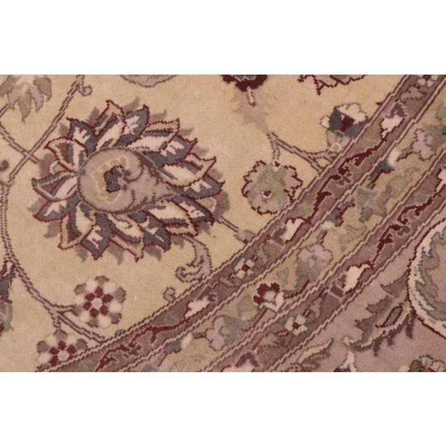 Textile Shabby Chic 1990's Kashan Pak-Persian Beige/Tan Wool Round Rug- 10'0'' X 10'2'' For Sale - Image 7 of 9