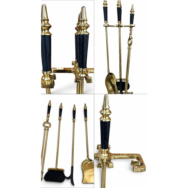 Add a touch of timeless elegance and practical functionality to your hearth with this exquisite vintage solid brass...