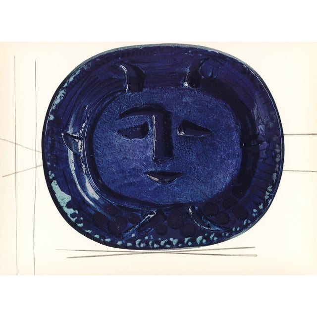 Abstract "Ceramiqués De Picasso" (Ceramics) 1948 True First Edition Prints - Blues - Set of 3 For Sale - Image 3 of 6