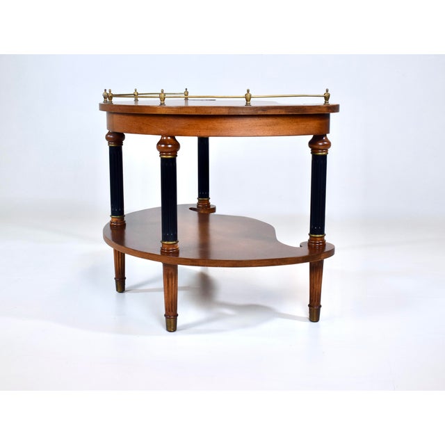 Chestnut Vintage French Regency Style Burl Wood "Kidney Bean" Side or Tea Table For Sale - Image 8 of 14