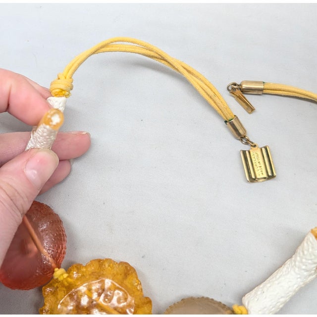 Orange Vintage Signed Ugo Correani Italy Sea Urchin Necklace For Sale - Image 8 of 11