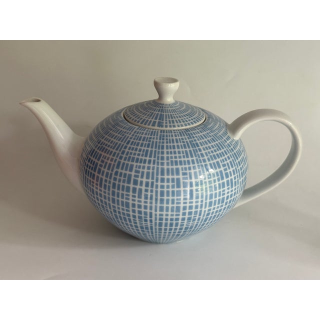 Form 2000 Bastdekor Blau Tea Pot by Heinrich Löffelhardt for Arzberg, 1970s For Sale - Image 6 of 6