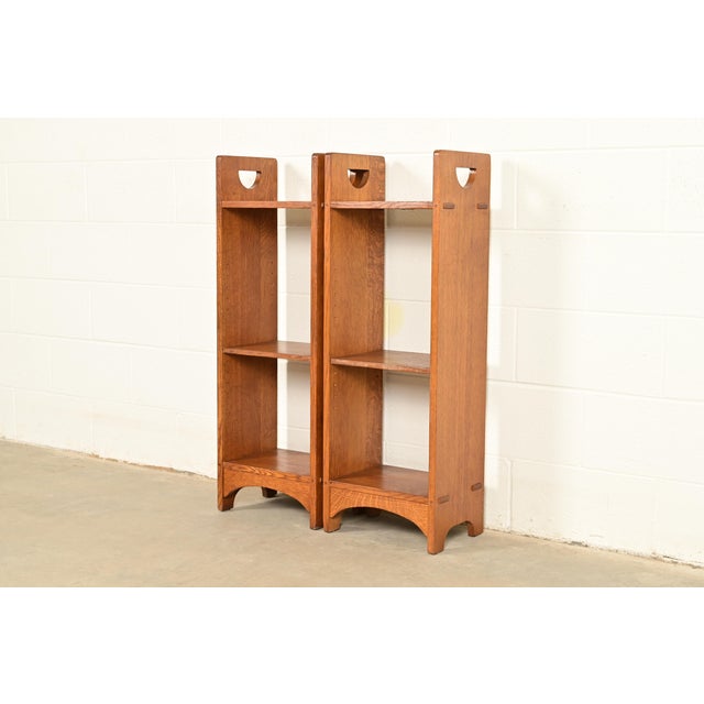Stickley Mission Oak Arts & Crafts Cutout Bookshelf For Sale - Image 12 of 13