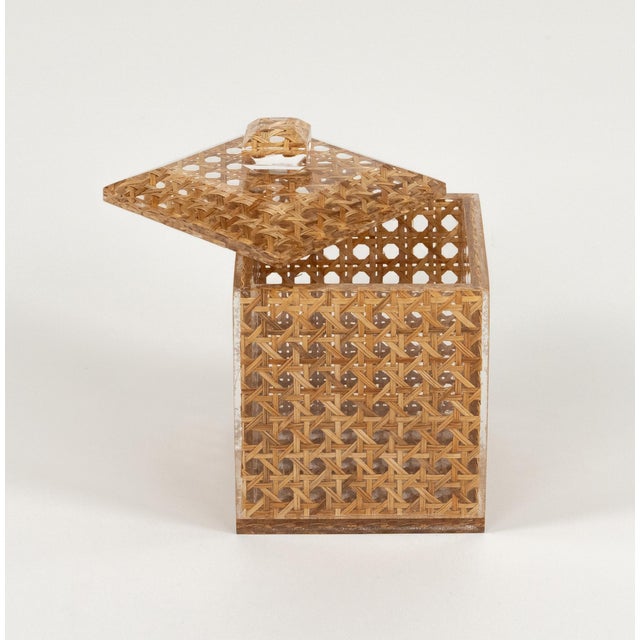 Mid-Century Modern Box in Acrylic and Rattan from Christian Dior, 1970s For Sale - Image 13 of 16