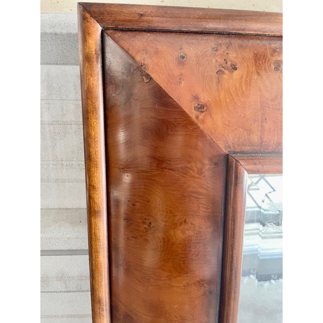 Large Yew Wood Framed Mirror For Sale - Image 4 of 7