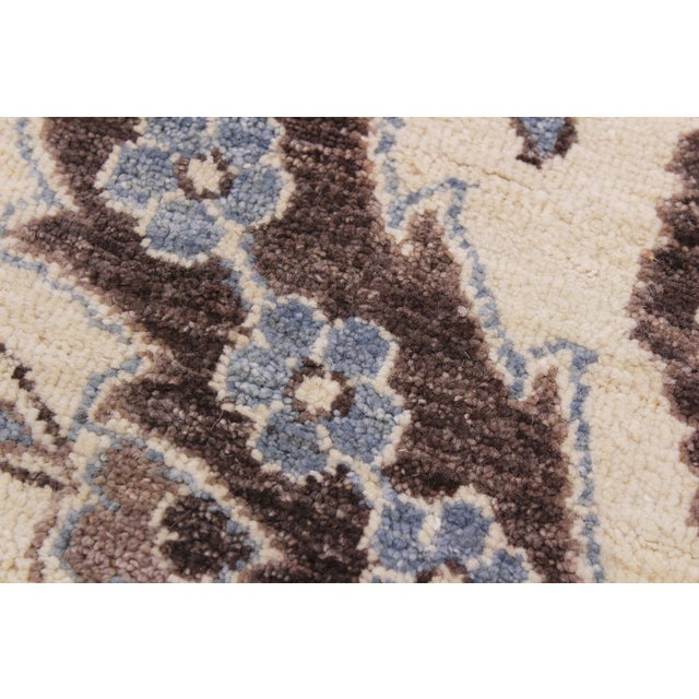 Eclectic Ziegler Ivory/Brown Wool Round - Rug 9'11'' X 9'11'' For Sale In New York - Image 6 of 9