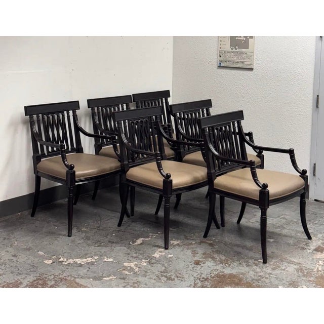 Rose Tarlow Pickwick Table + Set of Six Pope Arm Chairs, Set For Sale - Image 12 of 12