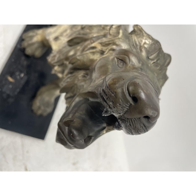 Lion Sculpture in Argentone, 1940s For Sale - Image 3 of 9