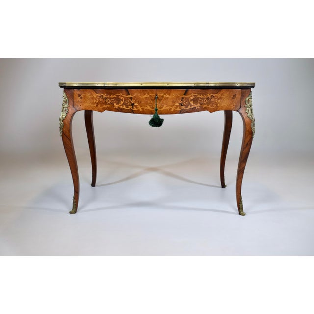 Jacques Dubois Early 20th Century French Louis XV Style Rosewood Marquetry Writing Table/Desk For Sale - Image 4 of 18