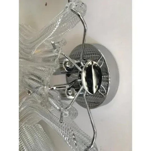 Murano Glass Selle Sconces in Polished Kromo Metal Frame by Simoeng, Set of 2 For Sale - Image 4 of 12