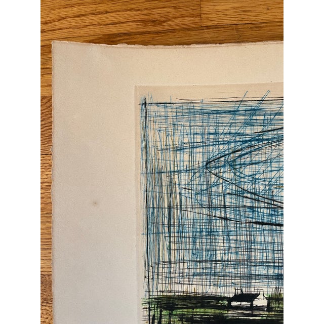 1960s Bernard Buffet Hand Signed Drypoint Etching, Plage De La Mare For Sale In Washington DC - Image 6 of 8