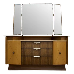 Art Deco Style Burr Walnut Dressing Table, 1950s