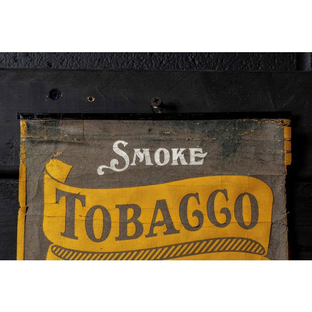 Early 20th Century Tobacco Girl Cloth Advertising Banner For Sale - Image 4 of 10