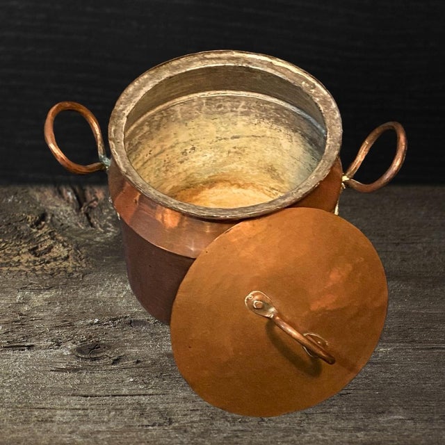 Copper Antique Handmade French Copper Pot For Sale - Image 8 of 8