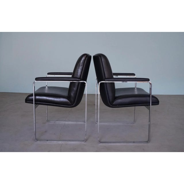 Milo Baughman Mid-Century Modern Chrome Chairs - A Pair For Sale - Image 4 of 12