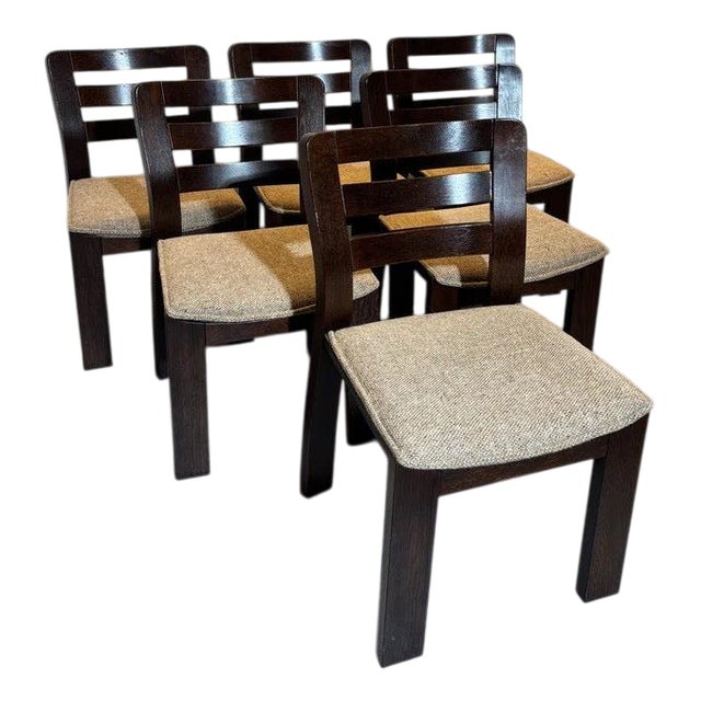 Vintage Brutalist Chairs, Set of 6 For Sale